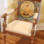 Hand Painted Italian Carved Wood Chair With Amazing Detail Throughout