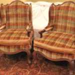 Pair Of Old Hickory Tannery Reversible Cushion Wing Chairs