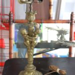 Antique Bronze Cherub Lamp With Pull Chain