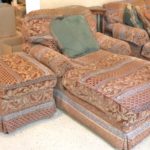 Custom Sherrill Fabric Sofa Chair With Ottoman