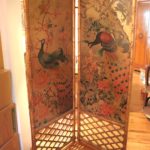 Signed 2 Part Hand Painted Screen By Althorp Collection From Theodore Alexander