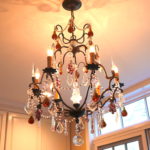 Brass And Crystal Chandelier With Fruit, Made In Florence, Italy