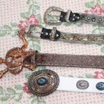 Lot Of Women's Belts Includes Includes Snake Skin With Stones And Cool Skull Bucket Belt Size S - M