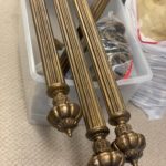 Set of Three Brass Curtain Rods