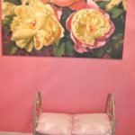 Iron Floral Bench Hand Painted Made In Florence With Floral Wall Art