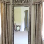 Antique Silver Finished Tall Wall Mirror With Carved Detail
