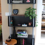 Bookshelf with Stool and Decorative Items