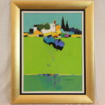 " Field In Avignon " By Adrian Prisecaru Signed Oil On Canvas In Gold Frame
