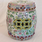 12" Floral Chinese Garden Stool