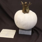 Large " La Tomate " Marble Sculpture By Stephanie Le Roux With Certificate Of Authentication