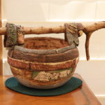 Decorative Ceramic Pottery Basket With Branch Handle Signed By Clarissa 88