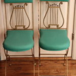 Pair Of Metal Chairs With Harp Design From Ernest Studios NY