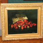 "Strawberries" Signed Oil Still Life By Van Hunt In Beautiful Gold Frame