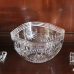 Pair Of 10" Tall Waterford Crystal Candlesticks With Dolphin Design Crystal Bowl