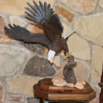 Stunning Carved Wood Eagle By Larry Damgaard On Branch Mount Wood Base