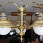 3 Light Chandelier With Brass Finish