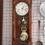 Howard Miller Inlaid Wall Clock With Key In Working Condition