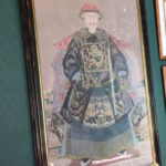 Large Asian Emperor Water Color In Custom Frame 68" L X 48" W