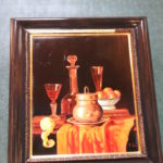 Signed Oil Still Life By S. LEE, Frame Has Damage To Trim Along Edge