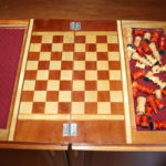 Handmade Wood Inlay Folding Chess Set With Pieces