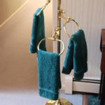 Brass Finish Towel Rack With 3 Rings