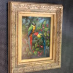 Signed Parrot Oil Painting By C. Collins