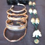 Women's Jewelry Includes Assorted Twisted Bracelets, Stone Elephant Necklace And Lipstick Case