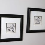 Pair Of Black And White Artistic Prints In Black Frames