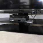 TV Stand With Magnavox Blu-ray Disc Player And Mitsubishi HS-U48 VHS