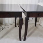 Pair Of Wooden End Tables ( 1 Leg Has Damage )