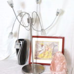 Large Himalayan Salt Rock Lamp & Crazy 7 Arm Desk Lamp With Nannaprai Print