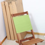 Set Of 4 Canvas Picnic Chairs In Box Easy To Fold Up And Go