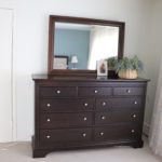Wood Dresser with Matching Mirror