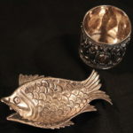 Sterling fish and ornate cup