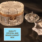 Quality crystal and brass casket box