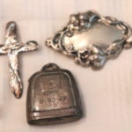 Small Lot Of Silver Pieces Including Sterling Cross And Sterling Date Of Birth Charm Circa 1947
