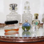 Vintage Mirrored Perfume Tray With Assorted Bottles