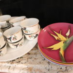 Lot Of Pillivuyt France Tart Cups And 4 Givenchy Floral Dessert Plates
