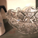 Large Quality Cut Crystal Punch Bowl With Corningware Coffee Pot