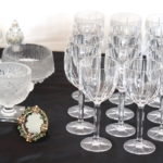 Marquis Waterford Crystal Wine Glasses With Assorted Decorative Crystal Including Lalique Bird Dish
