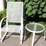 Quality Metal Outdoor Rocking/Bouncer Chair With Side Table