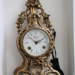 H Mozer Mantle Clock With Brass Finish Made In Germany