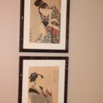 Pair Of Framed Asian Prints In Matted Bamboo Style Frame