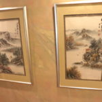 Pair Of Asian Prints Stamped On Side In Matted Frames