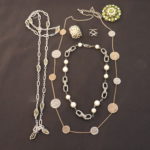 Women's Jewelry Lot Includes Long Decorative Necklaces, Rings And Brooch