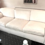 Large Light Gold Chenille Fabric Sofa