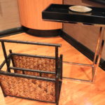 Bamboo Style Magazine Holder With Contemporary Style Metal End Table With Wood Tray