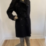 Women's Burberry Black Trench With Detailing, Size 12, Pre-Used