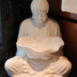 Buddha Statue With Bowl 17" W X 21" Tall
