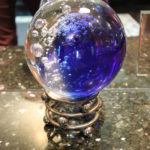 Blue Blown Glass Globe 8" With Stand